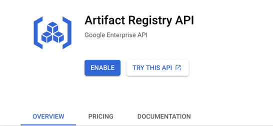 Enable Artifact Registry Screencap